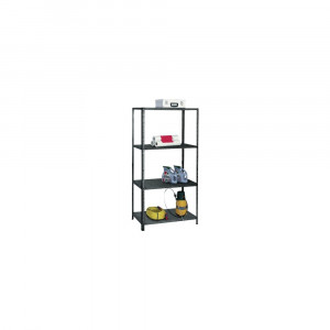 Raft metalic cu 4 polițe zincate 1000x350x2000 mm max. 85 kg/poliță, montaj cu șuruburi, gri