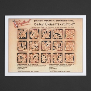 Sablon reutilizabil Craftaid, model pachet elemente de design (Design Elements Pack) pentru modelaj piele - Tandy Leather 76635-00
