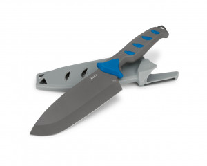 Satar pentru peste de apa sarata Buck Hookset 0150BLS-B, lama 15.2 cm, otel 5Cr15MoV, maner antialunecare albastru, teaca polimer - Img 2