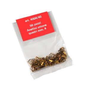 Set 10 inele patrate din alama pt navomodele, 4x4mm, Amati - Img 2