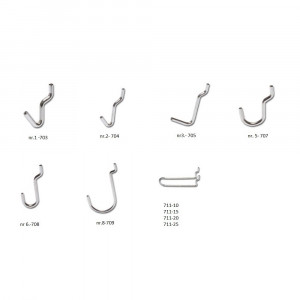 Set 60 carlige metalice pentru panou perforat de scule