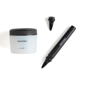 Set creion cu rola si stilus si sticla de silicon pentru vopsit margini piele Craftool - Tandy Leather 3438-00 - Img 2