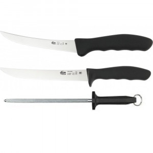 Set cuțit dezosat curbat CB6F-G1 + măcelar lung H8S-G2WG + masat rotund 25 cm Morakniv