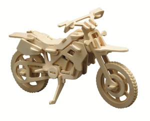 Set de constructie din lemn „Motocicleta de cross” debitat cu laser Pebaro