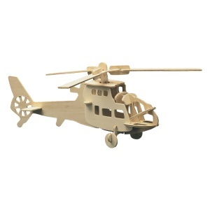 Set de constructie din lemn "Elicopter" debitat cu laser Pebaro