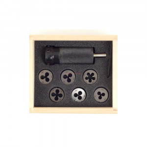 Set filiere M3 - M10 cu suport Proxxon 24082, pentru papusa mobila a strungurilor PD 230/E si PD 400 - Img 3