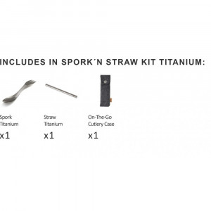 Set pai si spork din titan Spork´n Straw Kit Titanium, LIGHT MY FIRE - Img 7