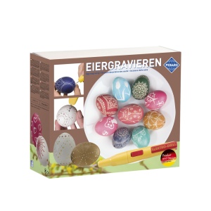 Set pentru decorat oua, include culori si alte accesorii, Pebaro