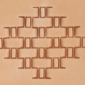 Stanta de embosare din alama, model impletitura cos cu bare (Bar Basket Weave) - Tandy Leather 8900-18 - Img 2