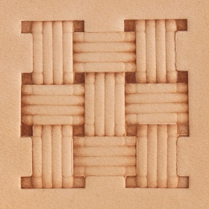 Stanta de embosare din alama, model impletitura lattice cu paie (Straw Lattice Weave) - Tandy Leather 8900-14 - Img 2