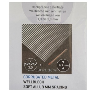Tabla ondulata aluminiu moale Schulcz, unda 3.0 mm, 190x270mm | Modelism, Machete