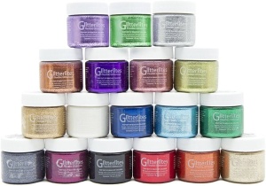 Vopsea acrilica Angelus sclipitoare (Glitter) pentru piele, 29.5 ml