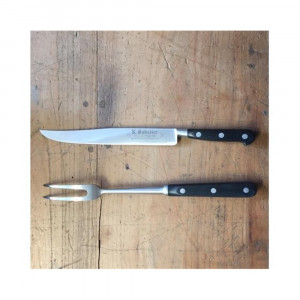 1110SERVDECBBQ Set cutit si furculita curbata- speciale pentru gratar, lungime 23cm, Sabatier Authentique - Img 2