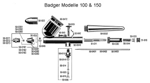 150-7 Set aerograf dubla actiune, Badger - Img 2
