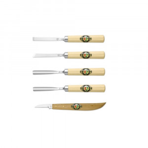 3696 DS Set 6 dalti sculptura lemn lungi, Two Cherries