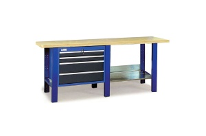 Banc de lucru metalic Werkmeister 2000-25, 2000 mm, 4 sertare