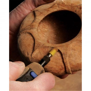Biax sculptura lemn SABURR - Cap 1/4" cilindric concav aspru - Img 5