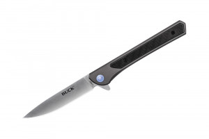 Briceag de buzunar Buck Cavalier 0264GYS-B, otel 7Cr, maner titan si fibra de carbon