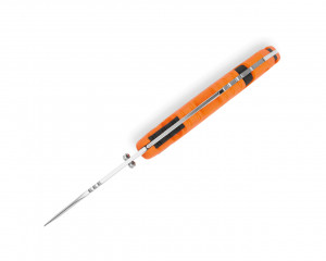 Briceag de vanatoare Buck Pursuit Pro Large 0659ORS-B, otel S35VN, maner Versaflex portocaliu, Lockback - Img 3