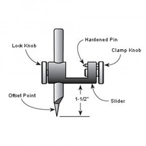 Capete pentru compas cu bara Veritas Beam Compass Heads 05N5001 - Img 2
