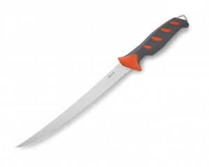 Cutit de filetat Buck 146 Hookset Freshwater 0146ORS-B, lama flexibila 15.2 cm, maner gri-portocaliu, teaca inclusa