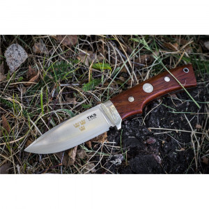 Cutit Fallkniven TK5L Tre Kronor Hunter, lama Laminated 3G Powder Steel, maner Desert Ironwood, lama 80 mm - Img 5