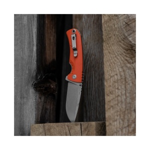Cutit pliabil SOG Tellus FLK Blaze Orange 14-06-03-43, lama Drop Point CRYO 440 Stonewashed, Frame Lock, deschidere Flipper, maner GRN Blaze Orange, EDC Outdoor - Img 9