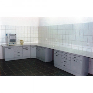 Dulap metalic cabinet medical/stomatologic de colt cu usa si polita , 340x460x690x830 mm - Img 2