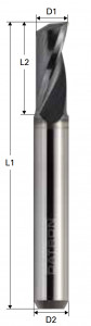 Freza cu 1 canelura, Alcrona, Datron 0068932E, 2.0x6.0mm - Img 2