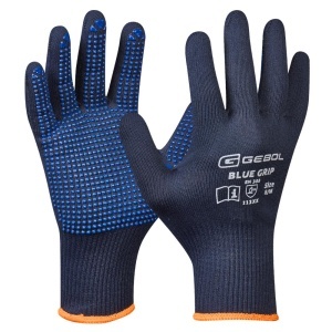 Gebol 709428_09, Manusi de protectie Blue Grip, din nylon, poliacrilic si bumbac, acoperire cu puncte din PVC, uz profesional, marimea 9/L - Img 2