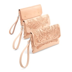 Kit geanta de mana (wristlet) Cheyenne din piele vegetala Tandy Leather, 14 x 21 cm - imagine 2