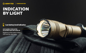 Lanterna tactica Armytek Dobermann Pro Magnet USB Sand Warm 1400 lm cu acumulator inclus - Img 13