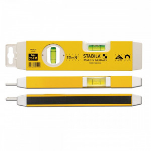 Nivela cu 2 bule si magnet 70TM de 22cm, Stabila - Img 1