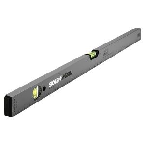 Nivela din aluminiu, profil tubular, argintiu, 2 bule, 80 cm, 0,5 mm/m SOLA BAUPRO 80