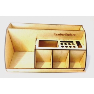 Organizator scule de pielarie din placaj de cedru – 16 compartimente (32.5 x 16 cm)