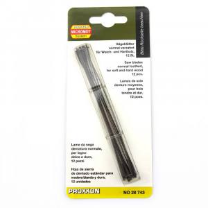 Panze cu pin pentru traforaje, 18 TPI, 12 buc, Proxxon 28743 - Img 4