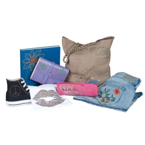 Pebaro 0259, Set complet pentru decorare cu strasuri si nituri, include 440 de pietricele decorative + alte accesorii - Img 4
