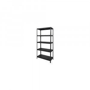 Raft metalic cu 5 polițe negre 900x400x1800 mm max. 90 kg/poliță, montaj rapid cu cleme