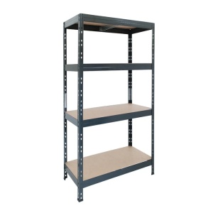 Raft metalic depozitare, 180 x 90 x 45 cm, gri, 4 polite, 300 kg/polita - Img 2