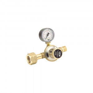 Regulator presiune butelie gaz 1-4 bari filet 3/8", cu manometru, pentru propan & butan - Img 1