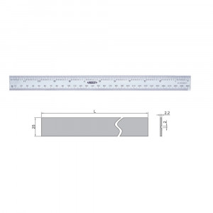 Rigla rigida din otel 300 mm, Insize