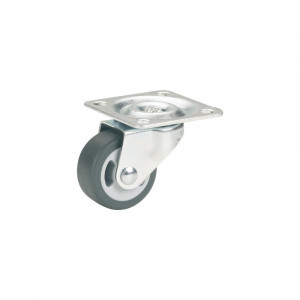 Roata pivotanta metalica si plastic Ø30 mm, placa fixare 40 x 40 mm, cu rulment