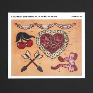 Sablon reutilizabil Craftaid, model dragoste (Sweetheart) (Sweetheart) pentru modelaj piele - Tandy Leather 76660-00