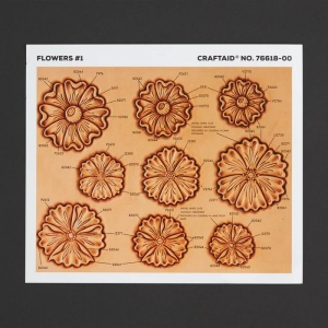 Sablon reutilizabil Craftaid, model flori nr. 1 (Flowers #1) pentru modelaj piele - Tandy Leather 76618-00
