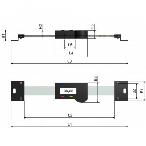 Scală vernier digitală de 150 mm pentru montaj orizontal, WABECO - Img 8