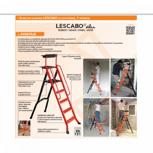Scară aluminiu Lescabo 1x3 trepte - Img 3