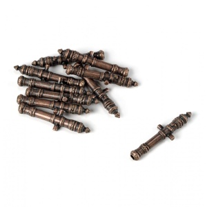 Set 10 tunuri decorate din alama, 45mm, Amati