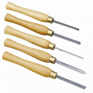 Set 5 dalti pentru strungul de lemn DB 250 Proxxon 27023, in cutie de lemn - Img 3