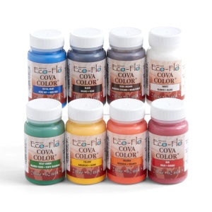 Set 8 vopsele acrilice pentru piele Eco-Flo Cova Color – Tandy Leather SUA, 59 ml / culoare - Img 3