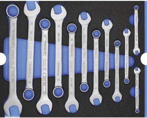 Set chei combinate fixe si inelare, 12 piese, 6-22 mm, insertie pentru sertar.